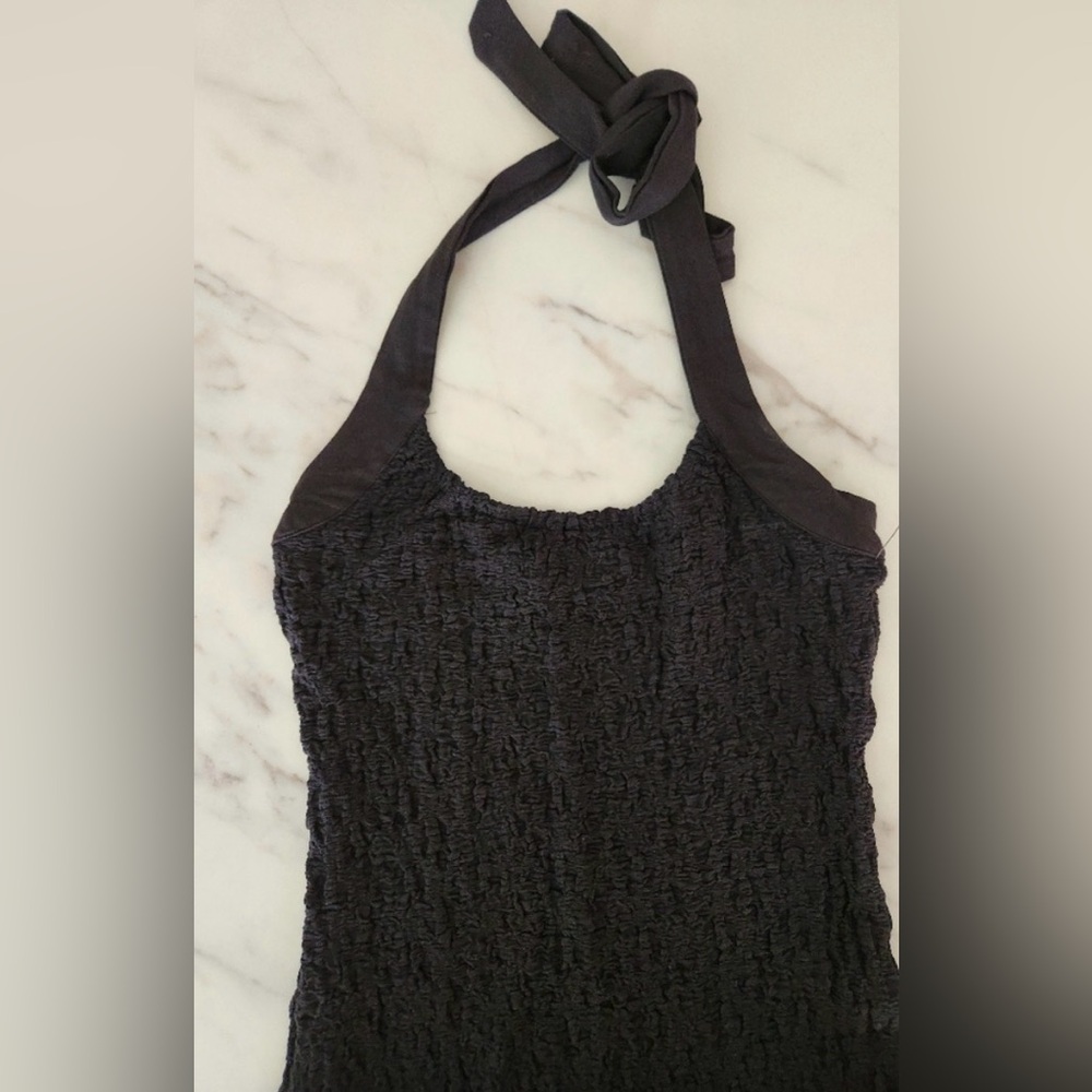 NWOT Free People Sea Foam textured midi dress bodycon tie neck and side slit - Picture 10 of 14